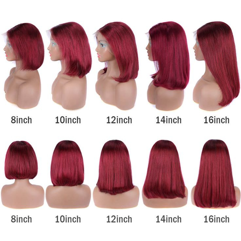 13x4 Straight Hair Colored BOB Lace Front Wig - 图片 7